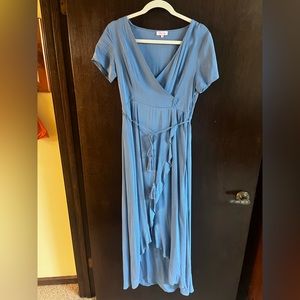 Pink lily blue maxi dress